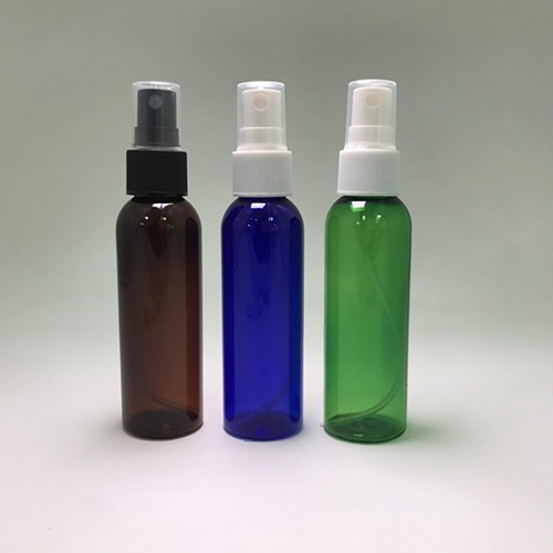 Empty 60ml cylinder shape plastic bottle rounded shoulder white plastic sprayer for cosmetic skincare and alcohol sprayer