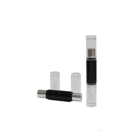 Duo Cosmetic lip tube case packaging twist up cap on easy handy tube refill BPA free transparent and with black aluminum twist up