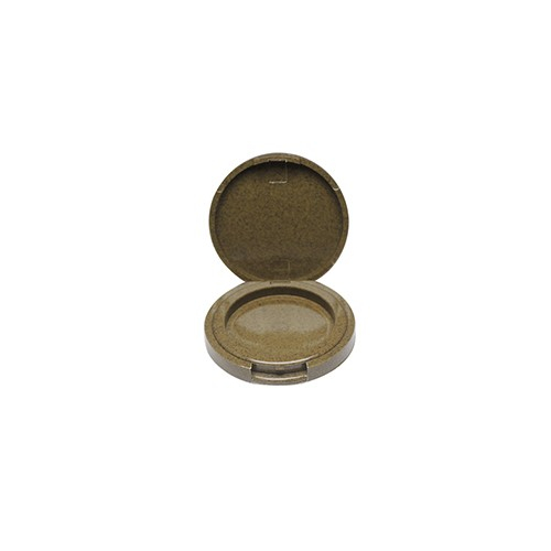 2021 Dark color mini wooden round compact case packaging used reusable