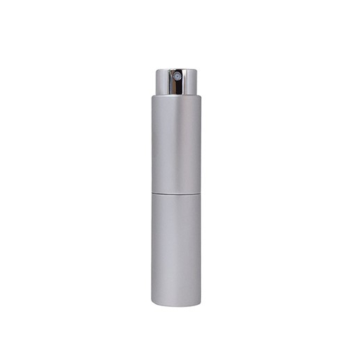 Beautiful packaging elegance silver color empty 8ml twist up refillable travel size perfume bottle with customization color and logo