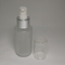 Luminous silk foundation empty 60ml clear glass bottle with plastic pump and silver collar 20/410 neck size