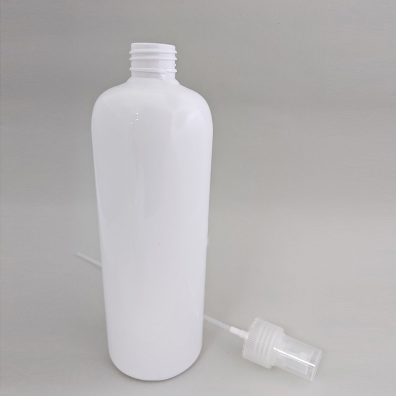 Multifunctional empty 300ml/500ml white color plastic bottle in cylinder shape with plastic PP mist sprayer
