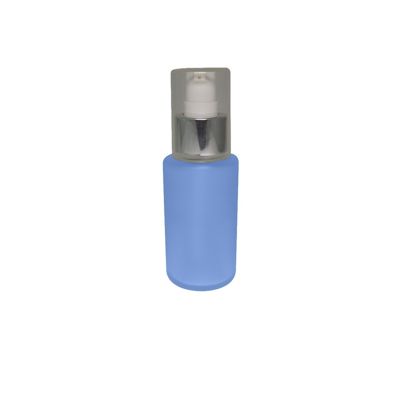 Moisturizing facial lotion empty 60ml glass bottle matte finish cylinder shape with cream/lotion pump 20/410 neck size