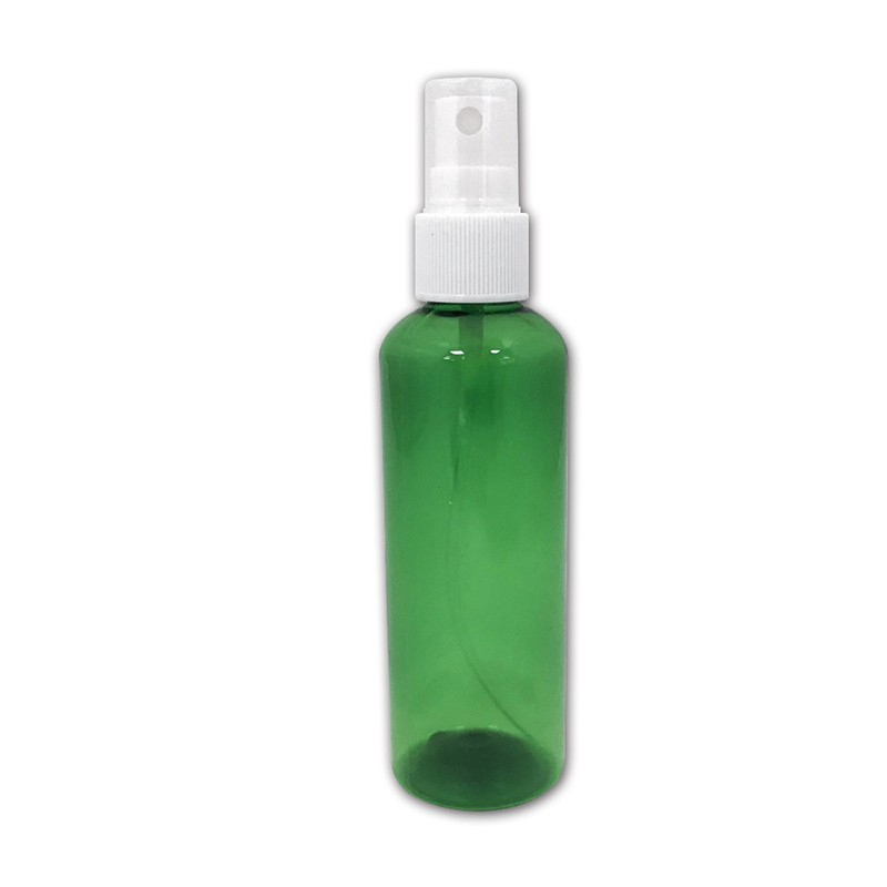 Environmental friendly 100ml cylinder shape injection color plastic bottle for alcohol and hand sanitizer packaging with mist sprayer