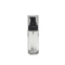 Elegance Packaging Empty 35Ml Cylinder Glass Bottle Black Lotion Pump Transparent Cap 20/4100 Neck Size