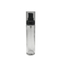 High style empty 45ml cylinder tall shape glass bottle custom logo printing black lotion pump transparent cap