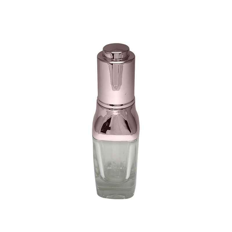 Thick wall best quality 30 ml glass pipette silicone silver collar oil dropper bottle