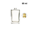 80ml flat rectangle glass bottle perfume long and thin crimp neck spray bottle