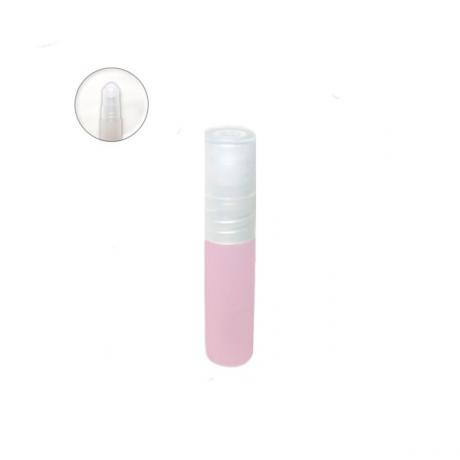 Fascinating pink color empty roll on bottle with stainless roller and plastic housing for oil fragrance