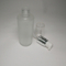 Spray blue color elegance design empty 50ml cylinder glass bottle with silver collar cosmetic lotion pump 18/415 neck size cream pump