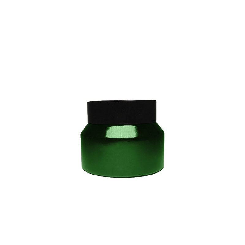 Round green spray color glass jar with body butter cream jar packaging