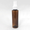 Injection amber color 100ml cylinder shape plastic bottle with white plastic mist sprayer and transparent PP Cap