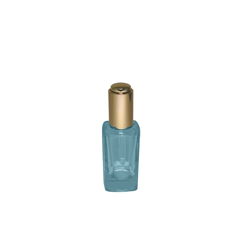 High quality square glass bottle with aluminum dropper