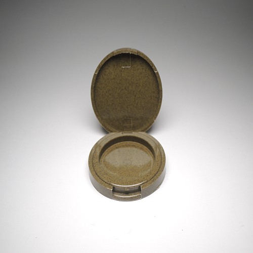 2021 Dark color mini wooden round compact case packaging used reusable