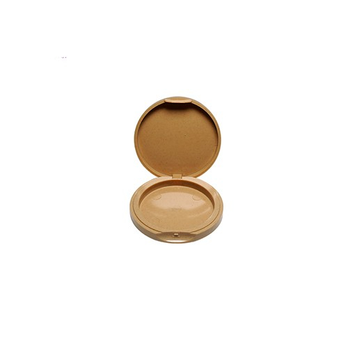 Eco friendly wooden round compact powder case packaging used reusable