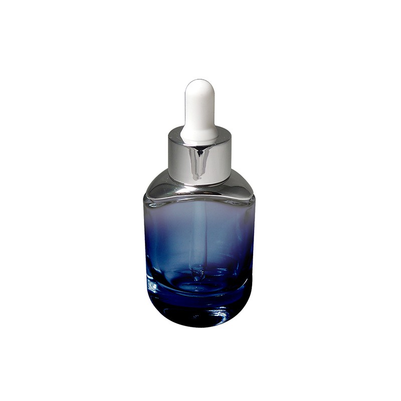 Glamorous transparent sparkling dropper bottle 30ml gold dropper plumper brighter skin effect essence cosmetic