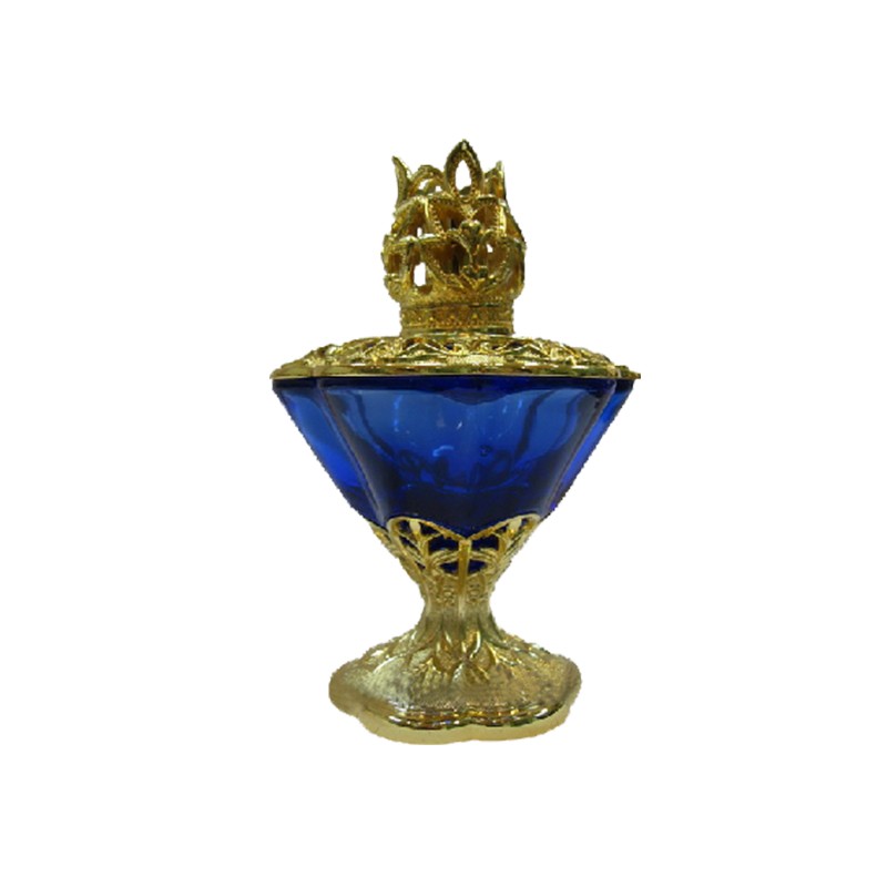 Wholesale vintage thrift shop goods oud dusty blue color home fragrance oil burner glass oil burner