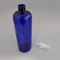 Big volume injection blue color empty 300ml/500ml cylinder plastic bottle for multipurpose packaging with mist sprayer ribbed closure