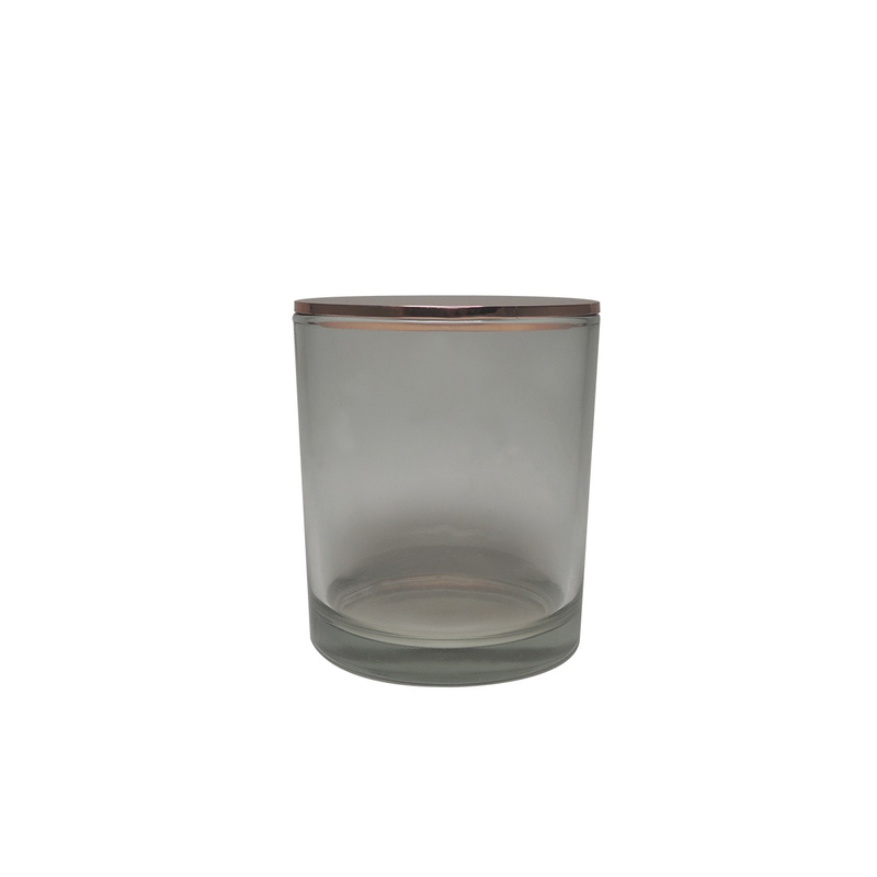 Quality Clear Glass with metal bronze case Candle Jars Candle making jars wholesale