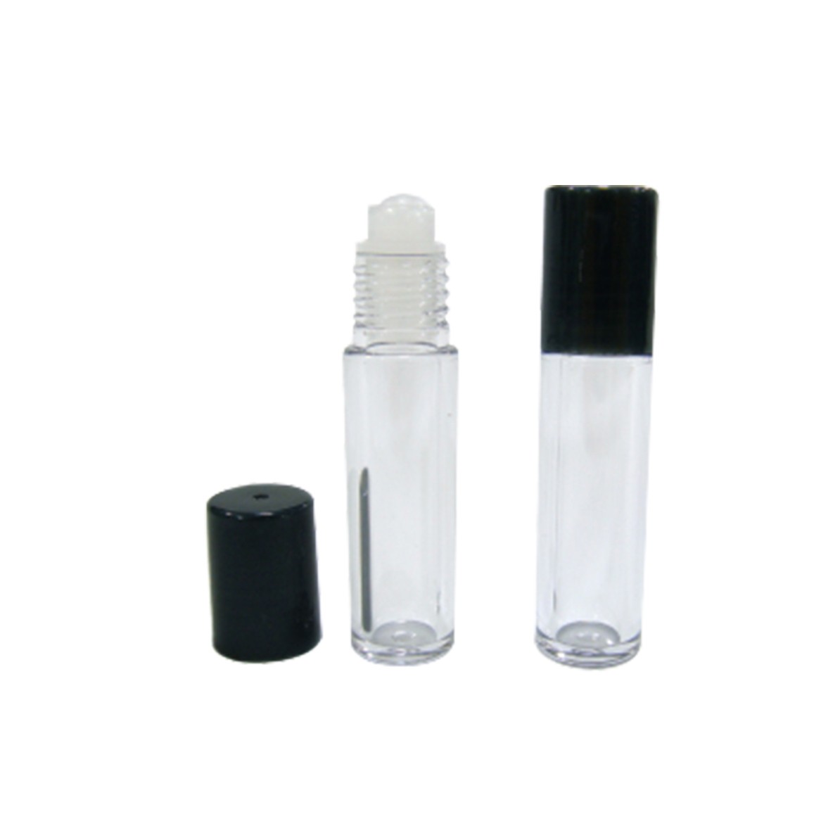Fascinating pink color empty roll on bottle with stainless roller and plastic housing for oil fragrance