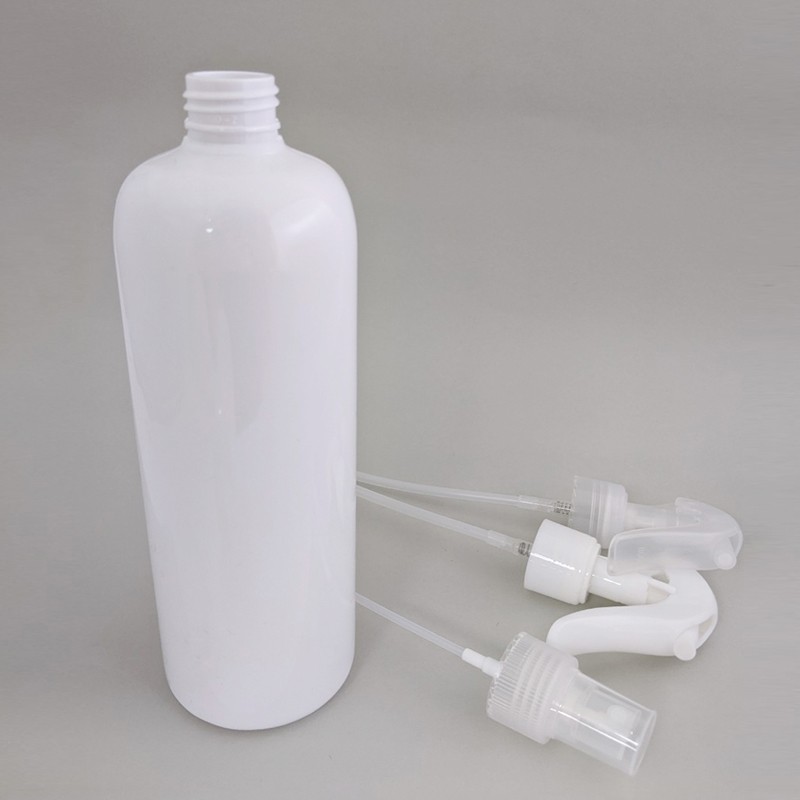 Home care packaging empty 200ml plastic bottle white color PET bottle with trigger sprayer for alcohol hand sanitizer bottle