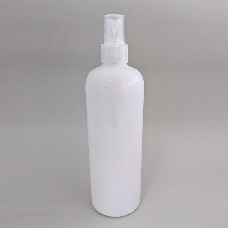 Multifunctional empty 300ml/500ml white color plastic bottle in cylinder shape with plastic PP mist sprayer