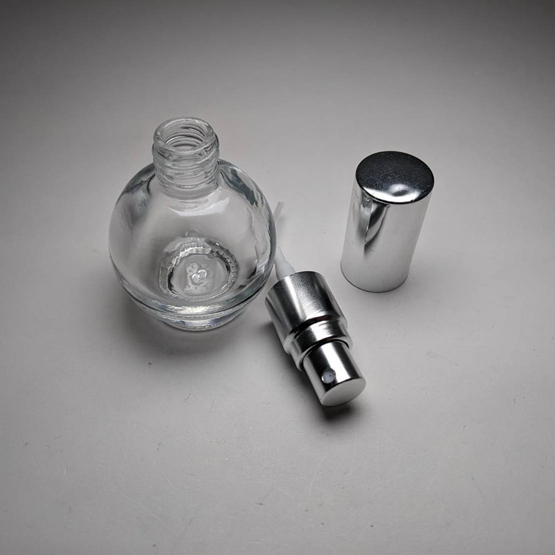 Tiny shape glass bottle 10ml globe shape perfume packaging 13/415 screw neck floral sample perfume packaging