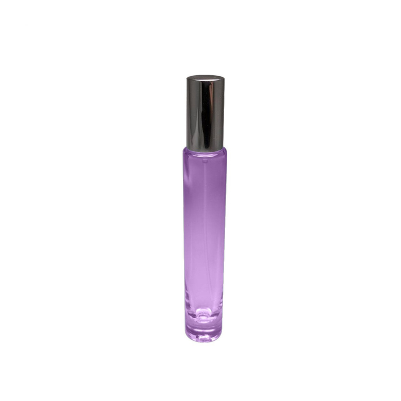 Customization perfume glass bottle 10ml tall cylinder fragrance empty glass packaging with liquid sprayer silver aluminum material