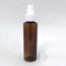 Injection amber color 100ml cylinder shape plastic bottle with white plastic mist sprayer and transparent PP Cap