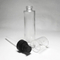 Most searched item empty 45ml cylinder tall shape glass bottle 20/400 screw on neck black lotion gel with transparent cap