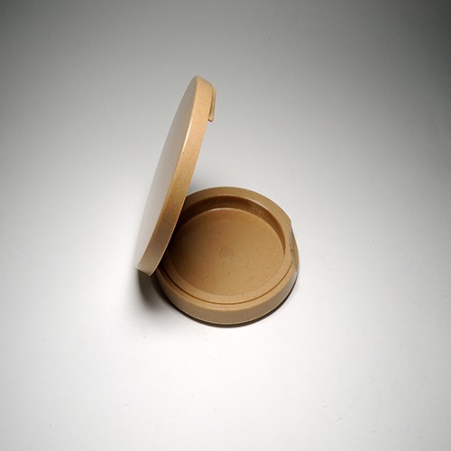 Eco friendly wooden round compact powder case packaging used reusable
