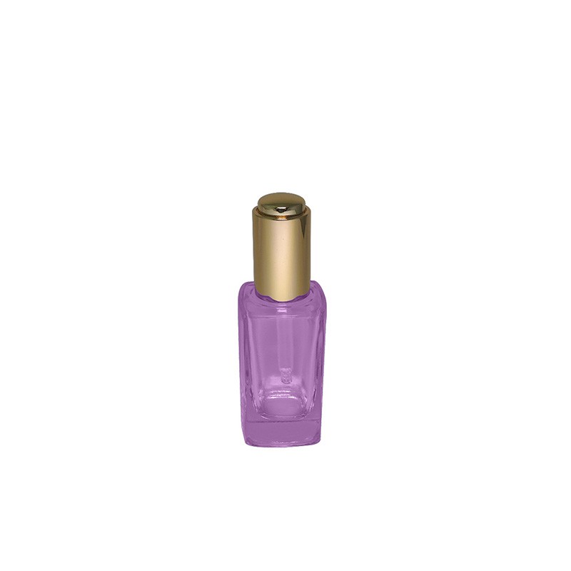 High quality square glass bottle with aluminum dropper